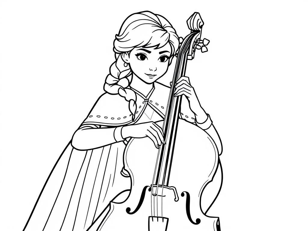 disney Anna from Frozen playing cello