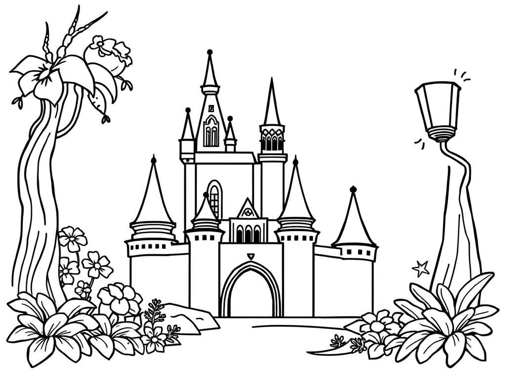 Fairy Tale Castle Coloring Page