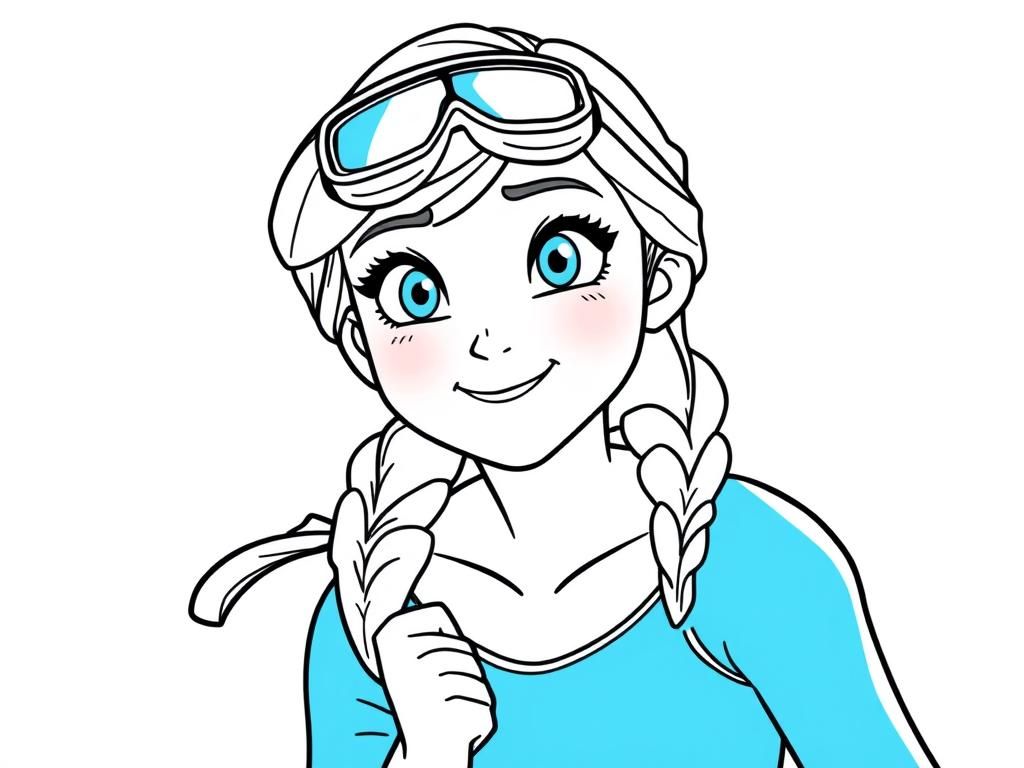 Elsa Frozen Character Coloring Page