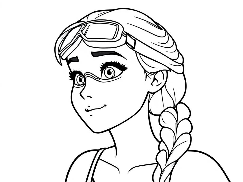 Elsa met bril kleurplaat