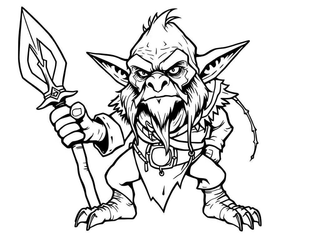 Goblin Coloring Page: Fantasy Adventure