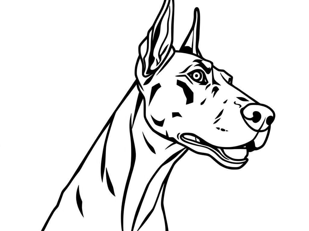 Great Dane Dog Coloring Page