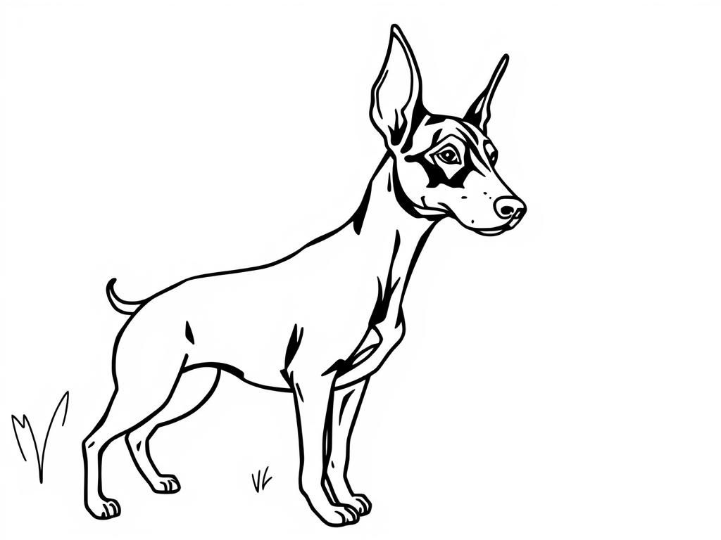 Doberman Pinscher Dog Coloring Page
