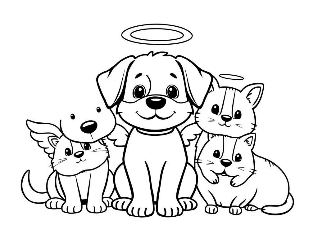 dog cat and guinea pig angel friends