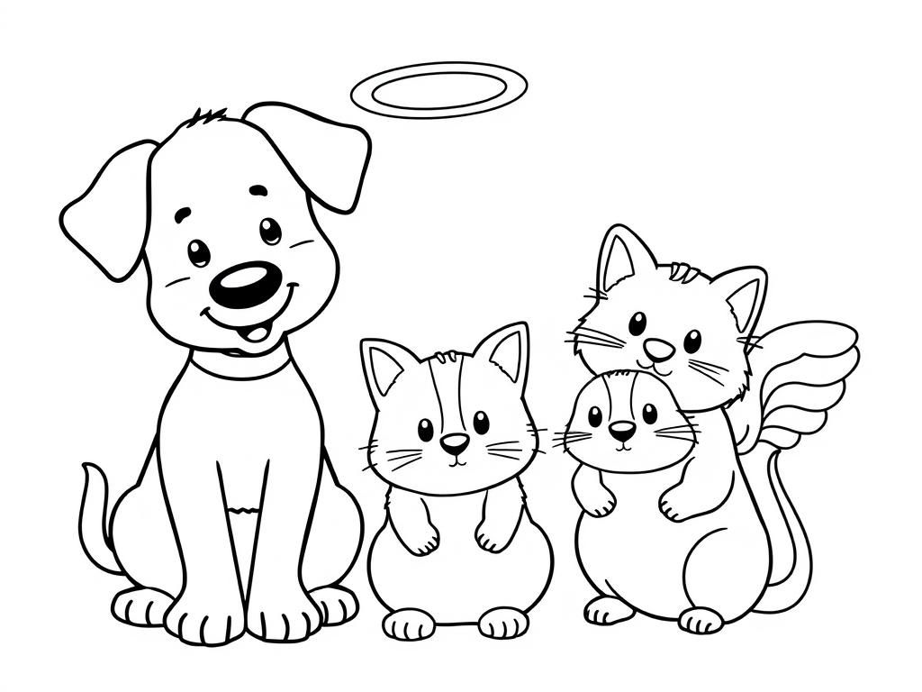 Cute Animals Coloring Page