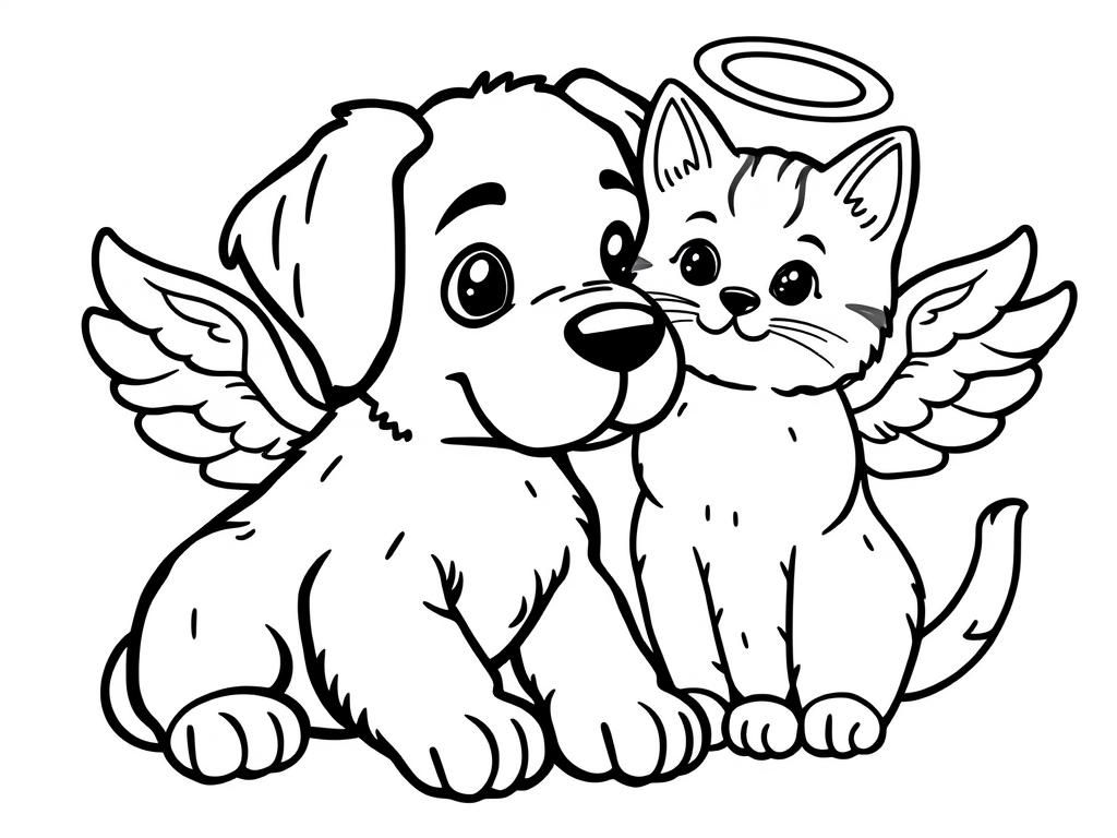 Heavenly Pets Coloring Page