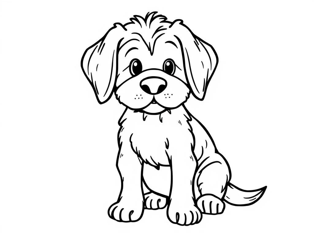Cute Puppy Coloring Page