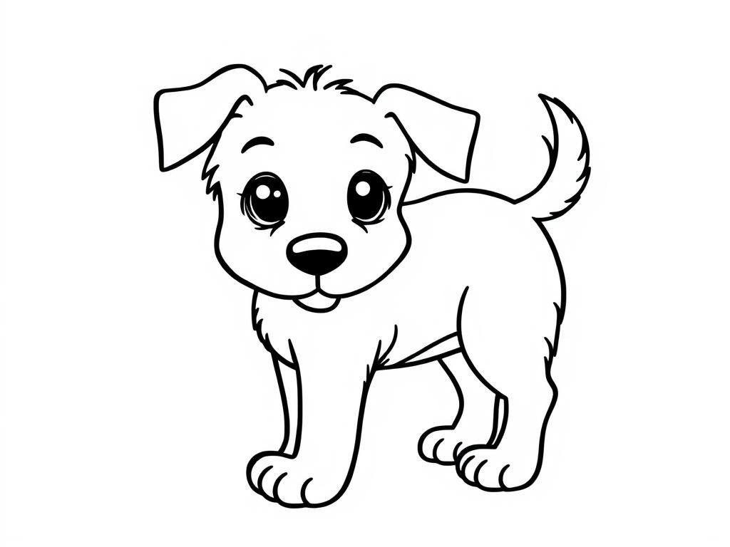 Cute Puppy Coloring Page