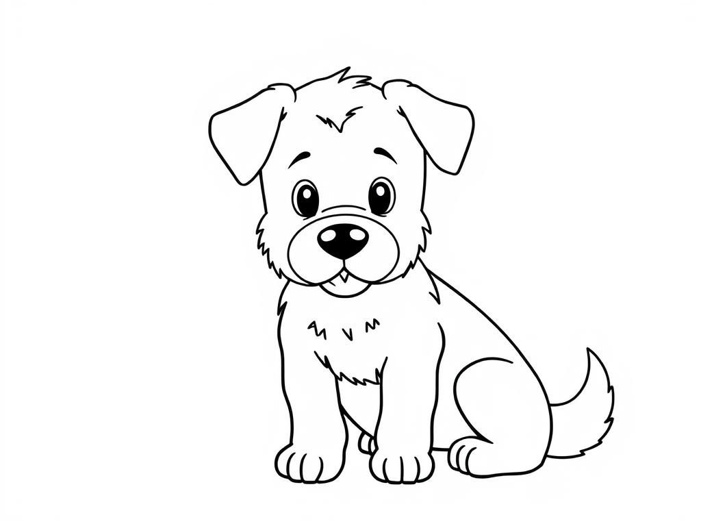 Cute Puppy Coloring Page