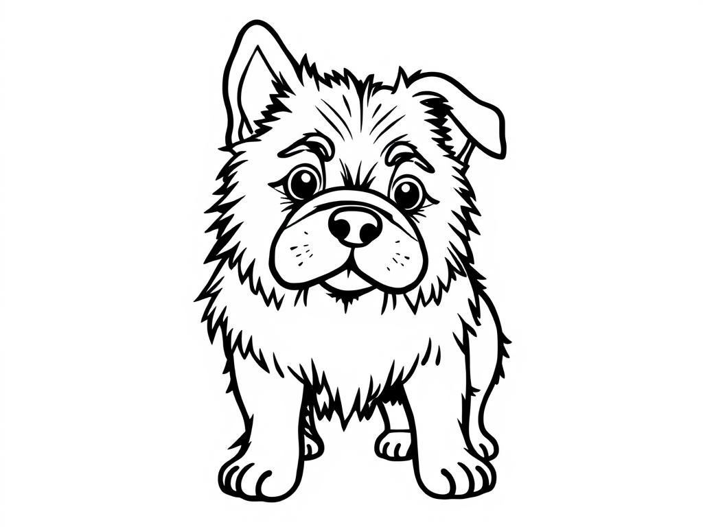 Cute Puppy Coloring Page