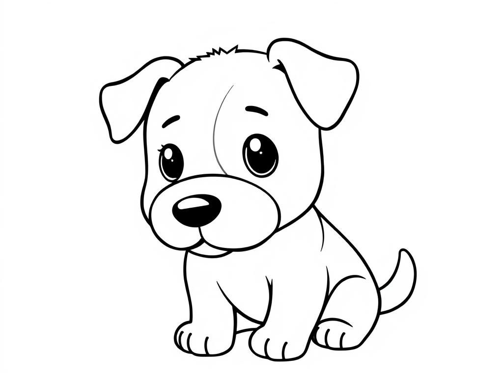 Schattige puppy kleurplaat