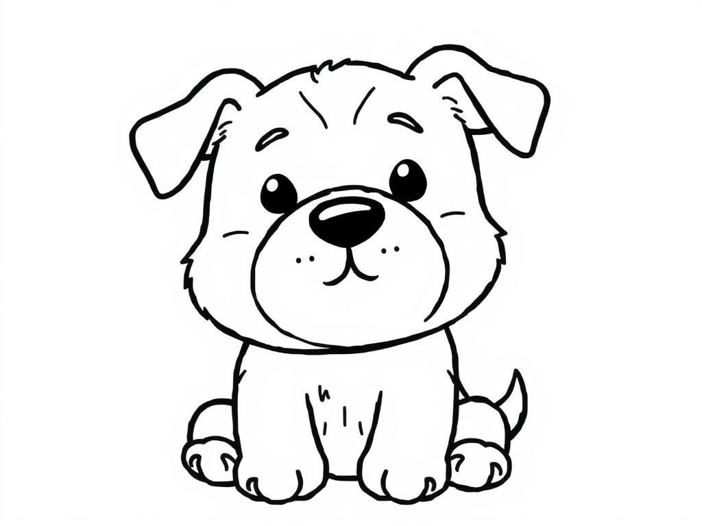 Kleurplaat van een schattige tekenfilmhond