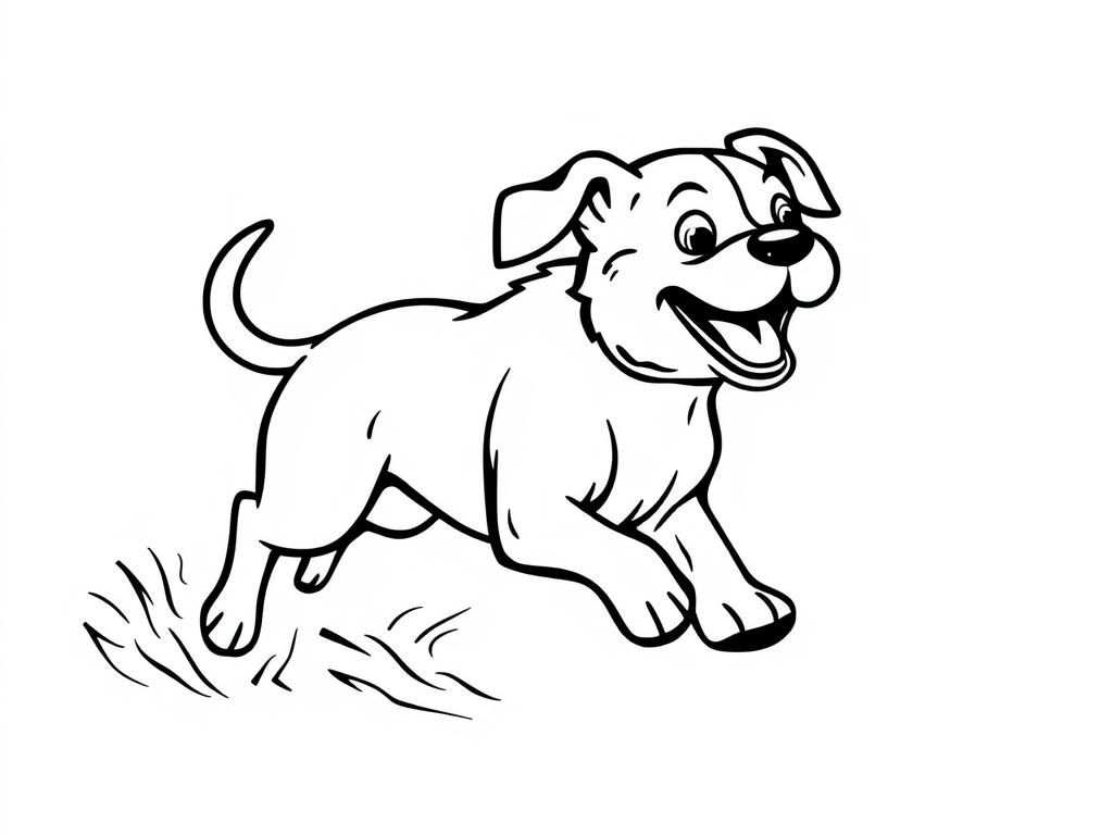 Dog Running - Free Printable Coloring Page