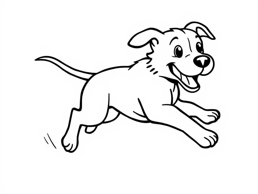 Dog Running - Free Printable Coloring Page