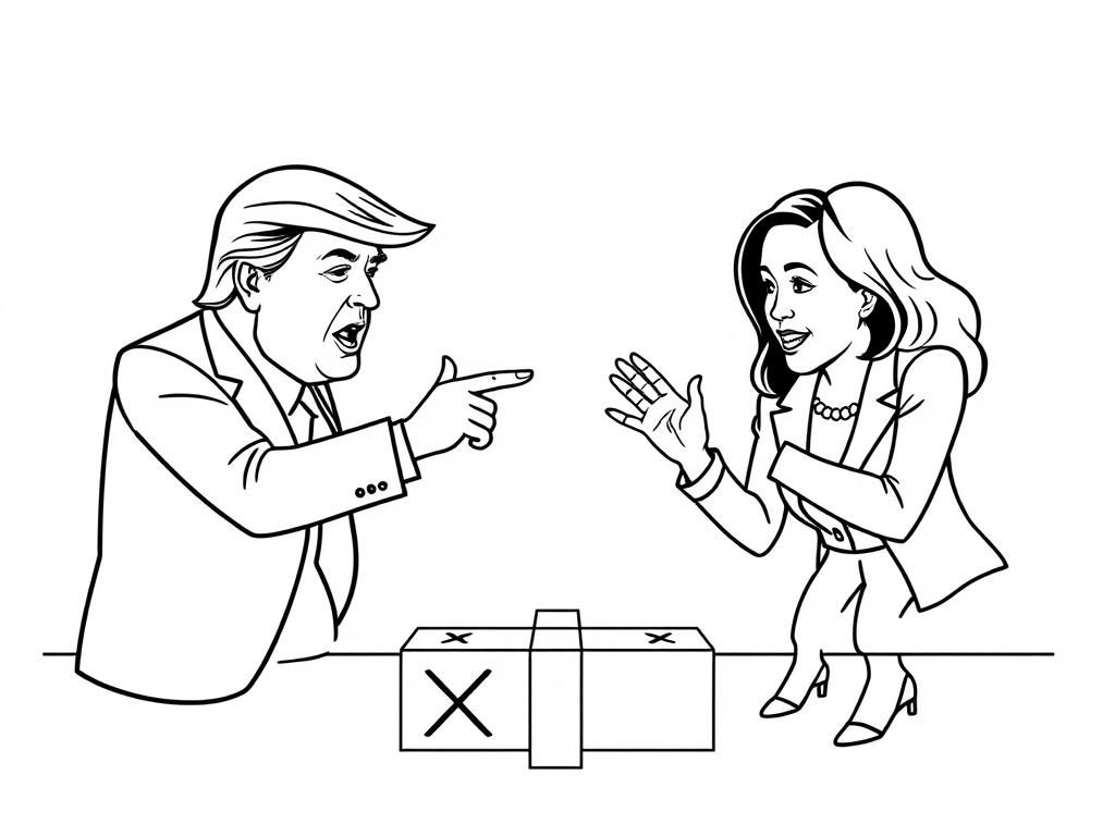 Preview of Donald Trump being beaten at tic tac toe by Kamala Harris