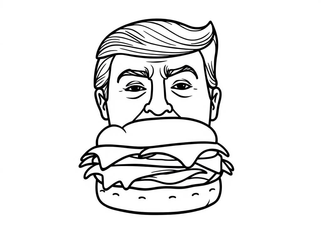 donald trump eating a hamburger