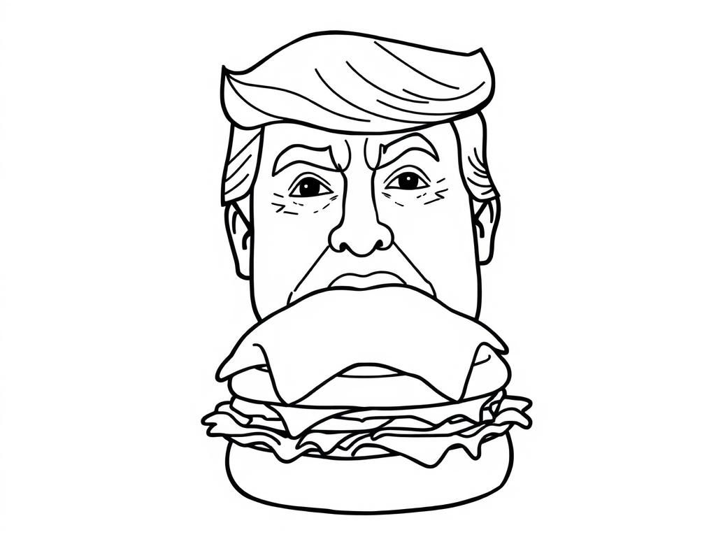 donald trump eating a hamburger