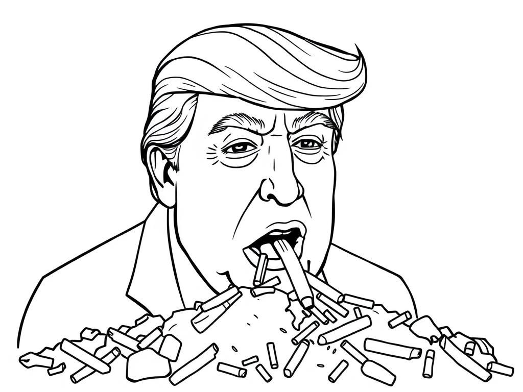 Donald trump eating garbage