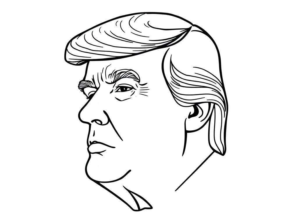 Donald Trump Portrait Coloring Page