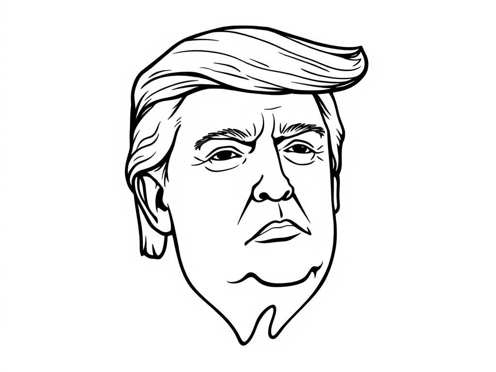 Donald Trump Portrait Coloring Page