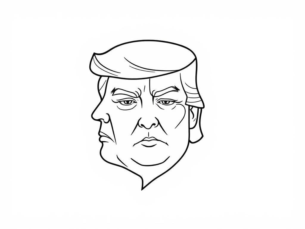 Donald Trump Face Coloring Page