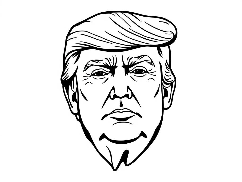 Donald Trump Face Coloring Page