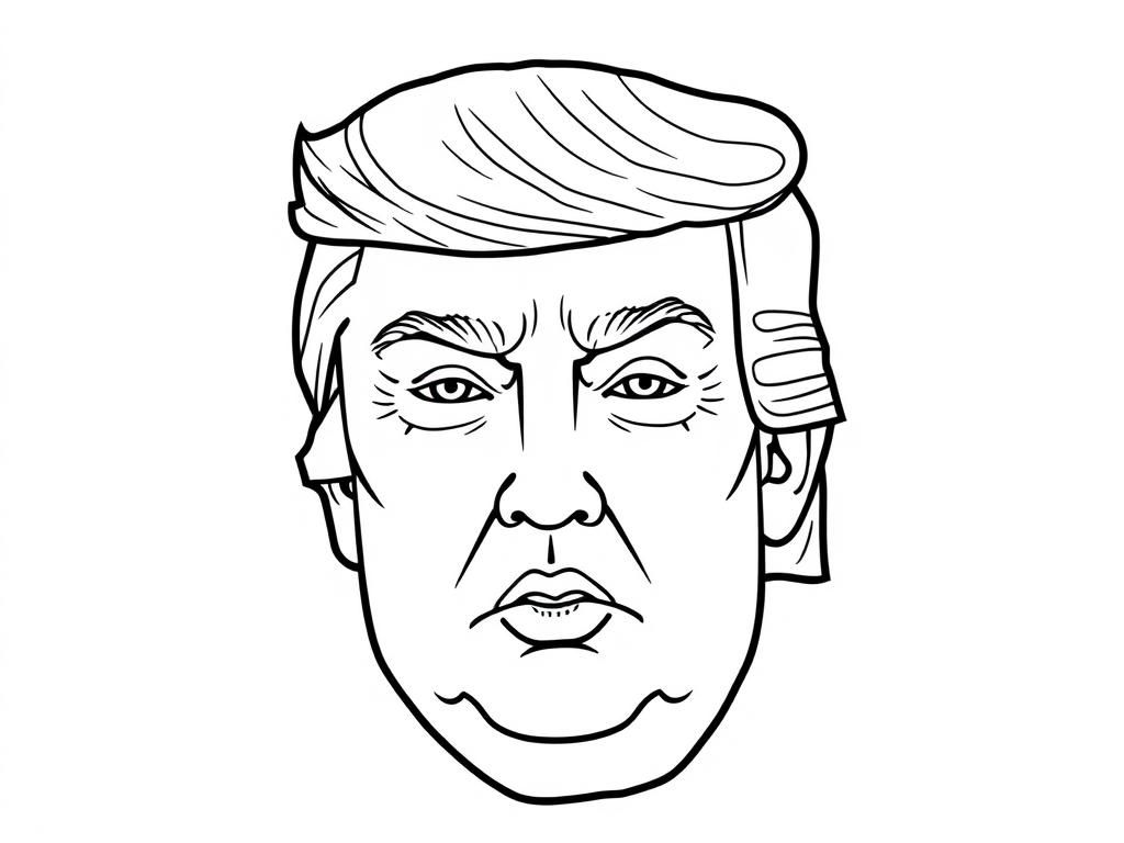 Donald Trump Face Coloring Page