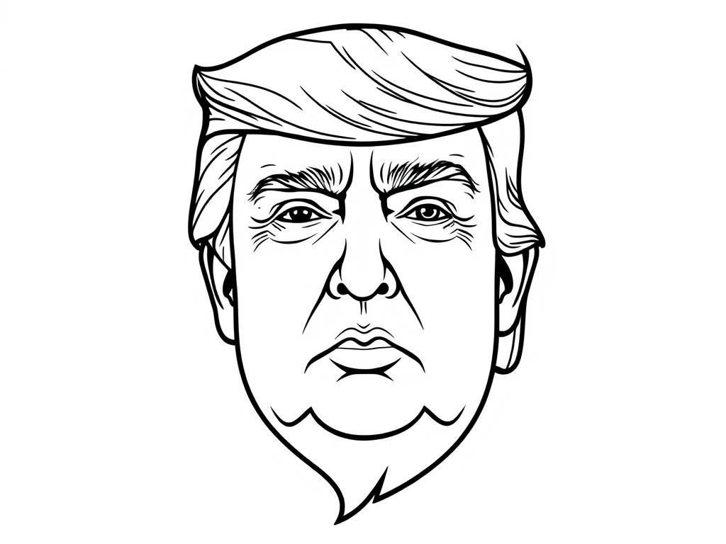 Donald Trump Face Coloring Page