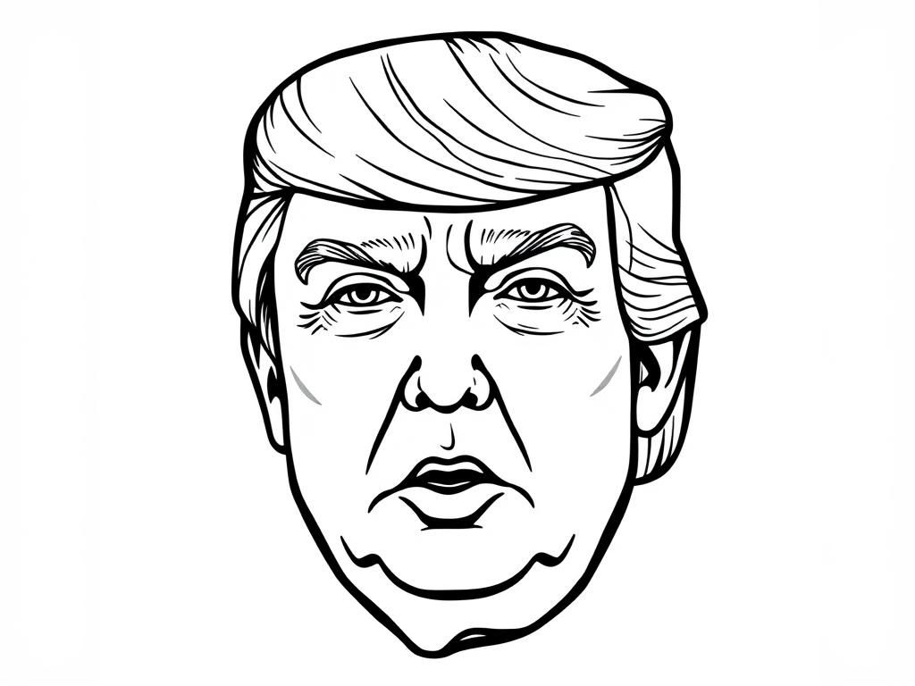 Donald Trump Portrait Coloring Page
