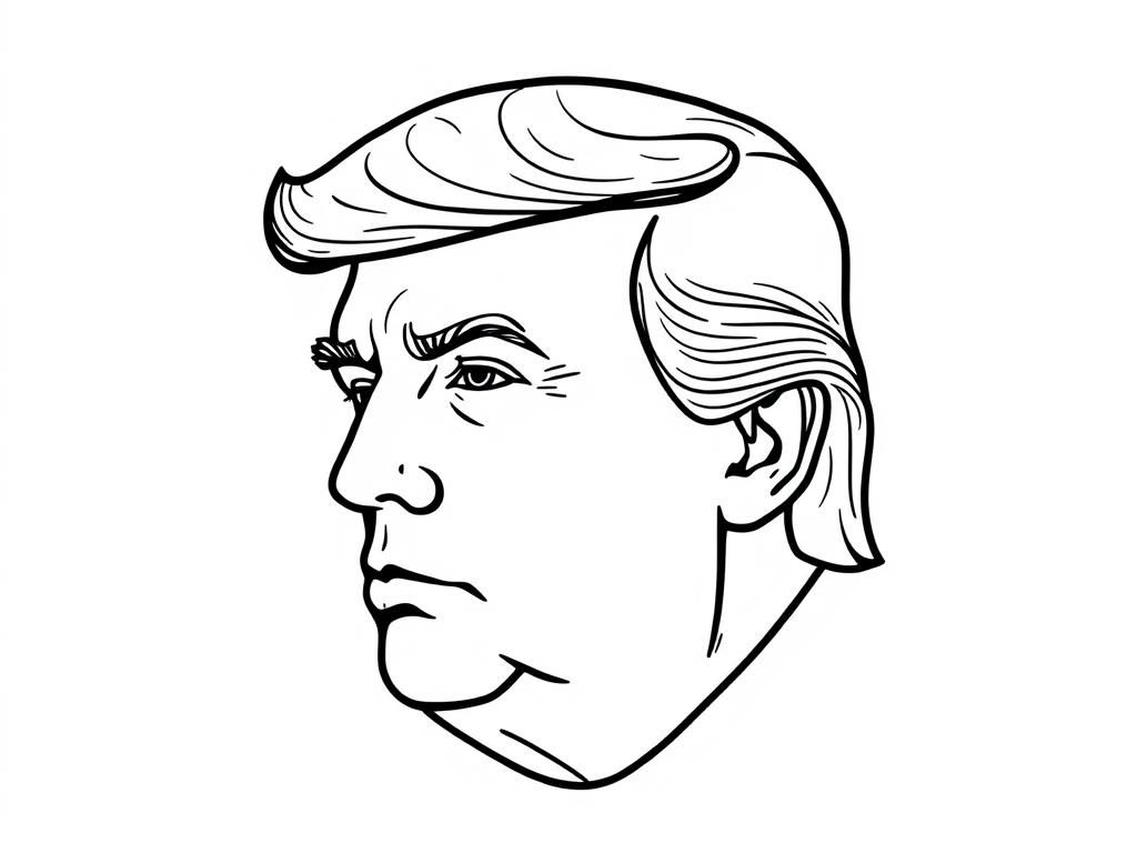 Donald Trump Face Coloring Page