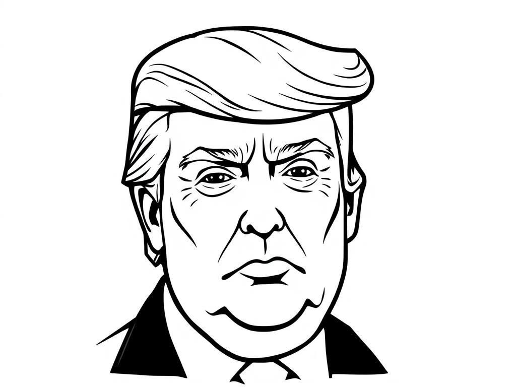 Donald Trump Portrait Coloring Page