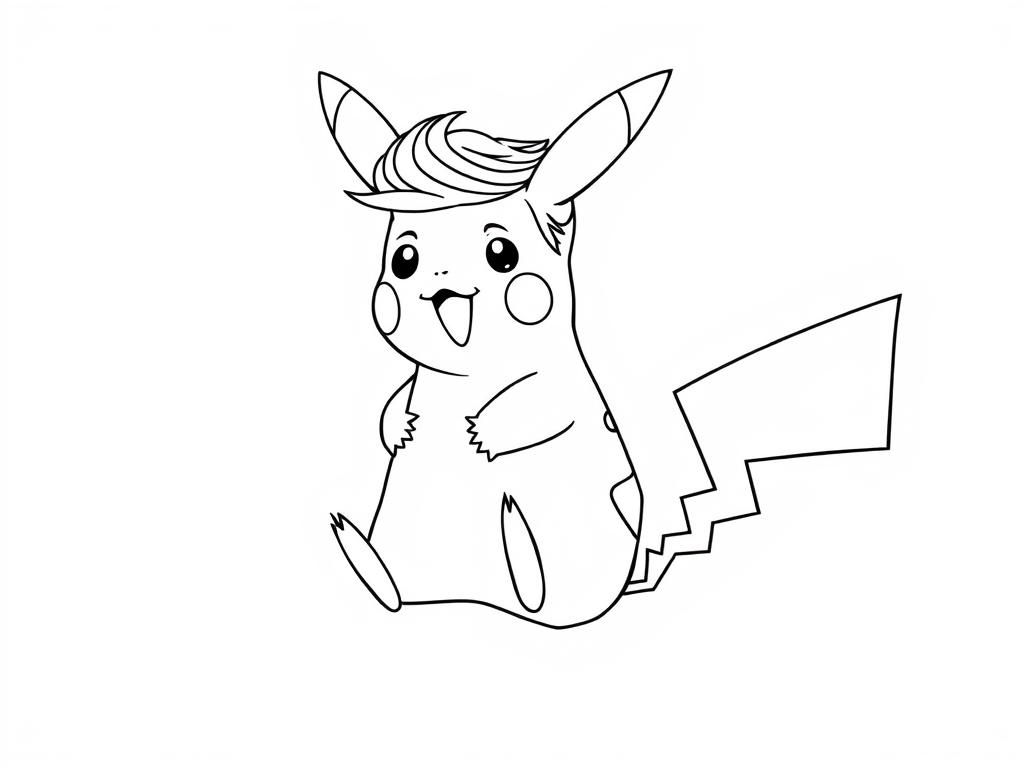Lightning Bolt Hairstyle Coloring Page