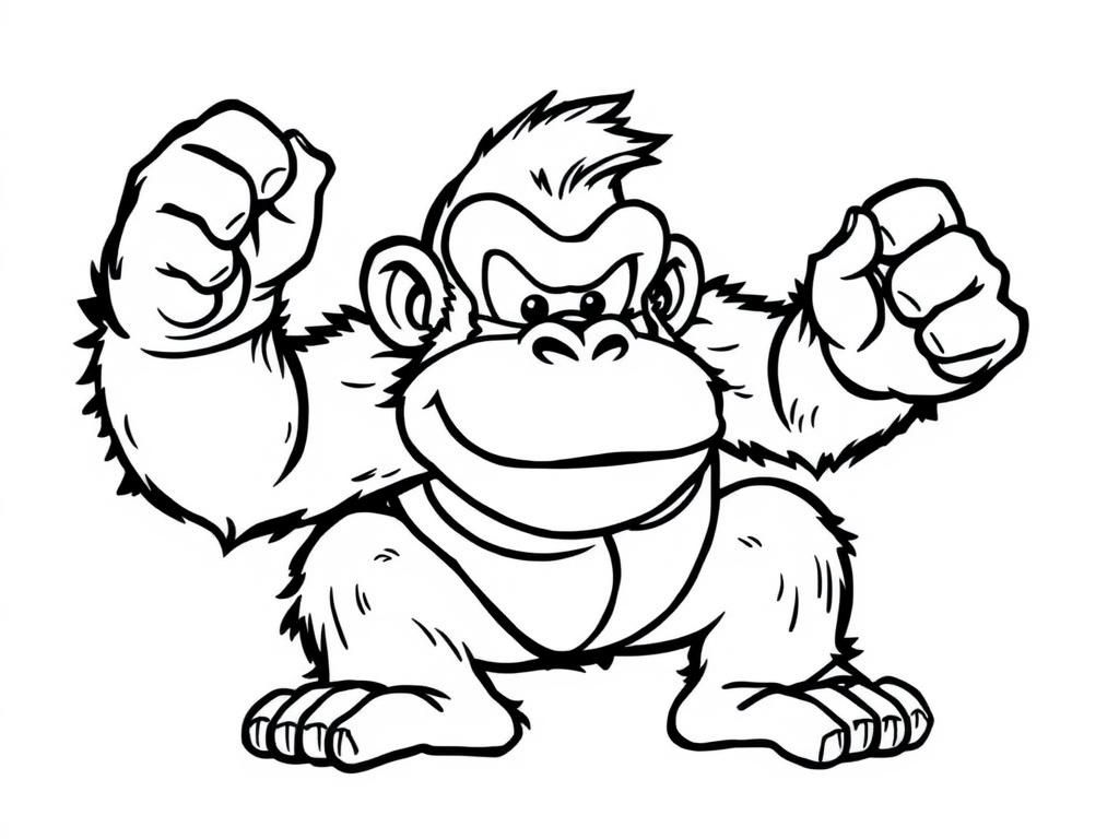 Gorilla Strength Coloring Page