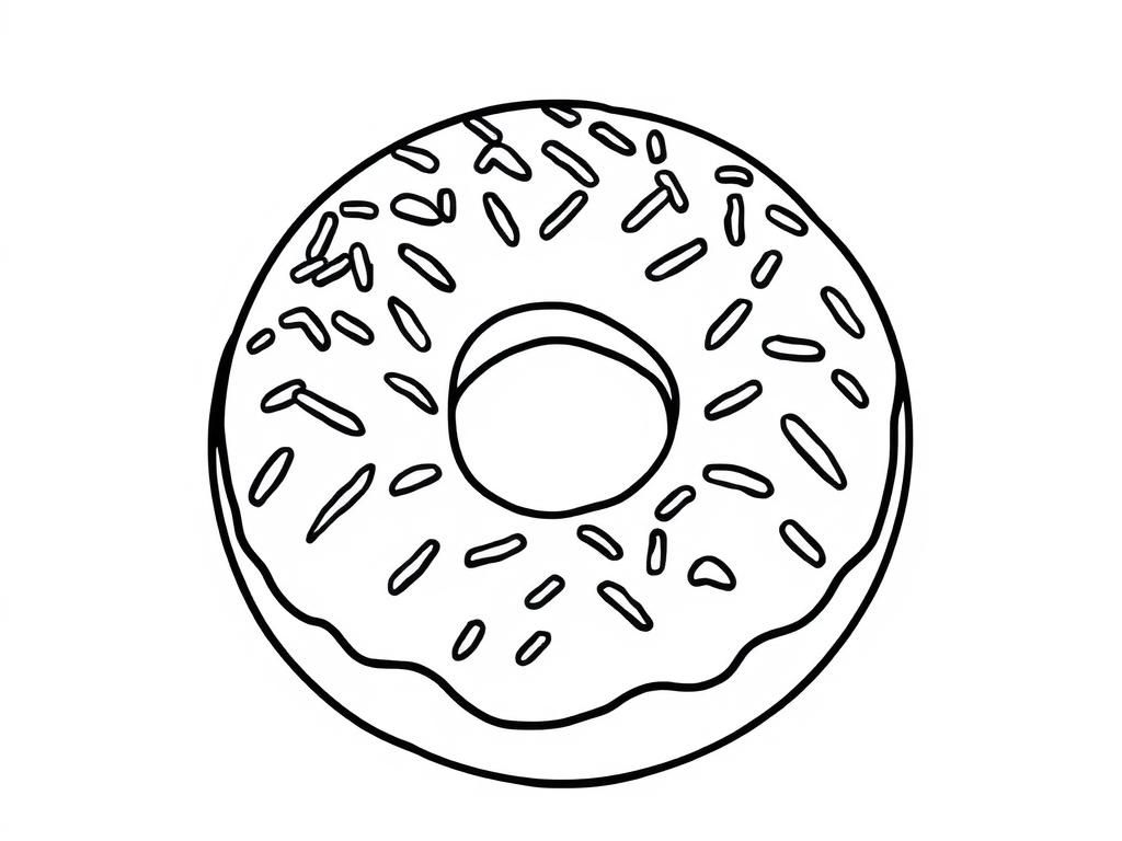 Donut with Rainbow Sprinkles - Free Printable Coloring Page