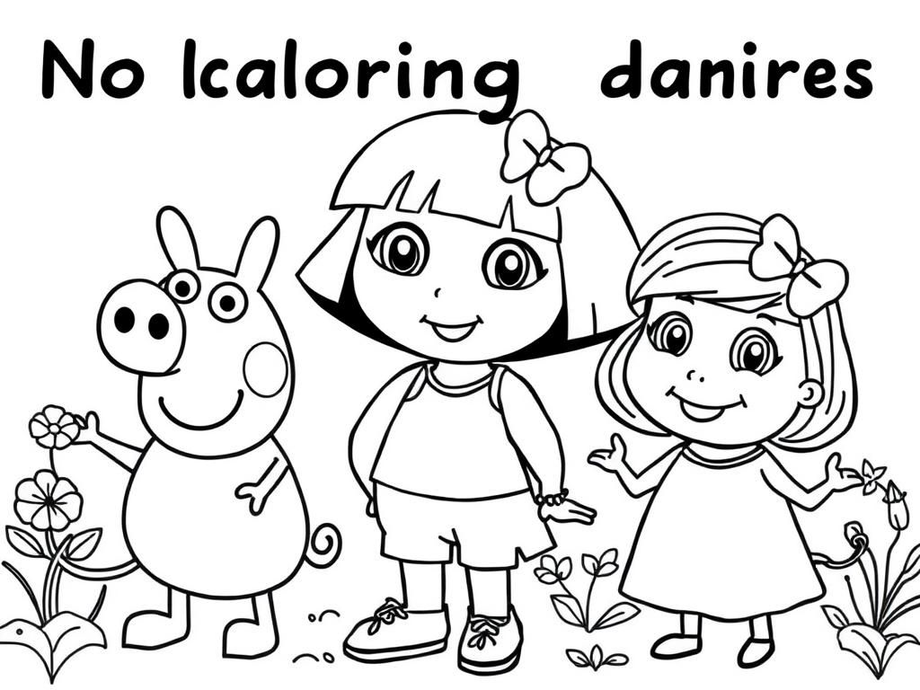 Dora and Peppa pig and sofia