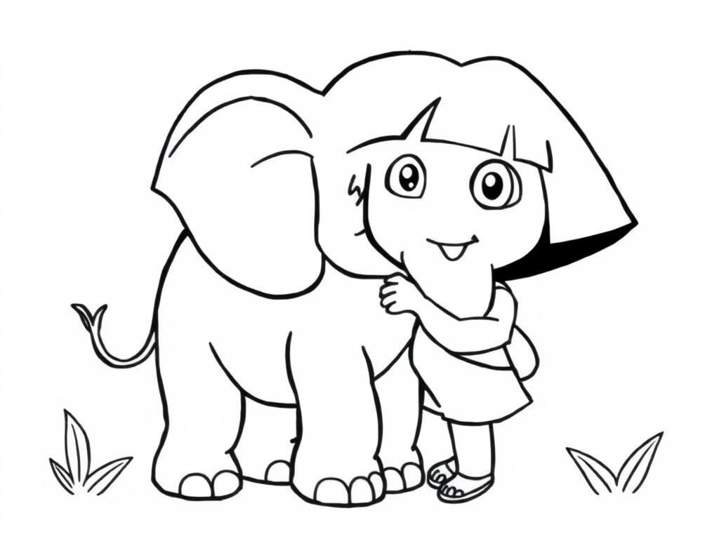 Preview of Dora with elephant