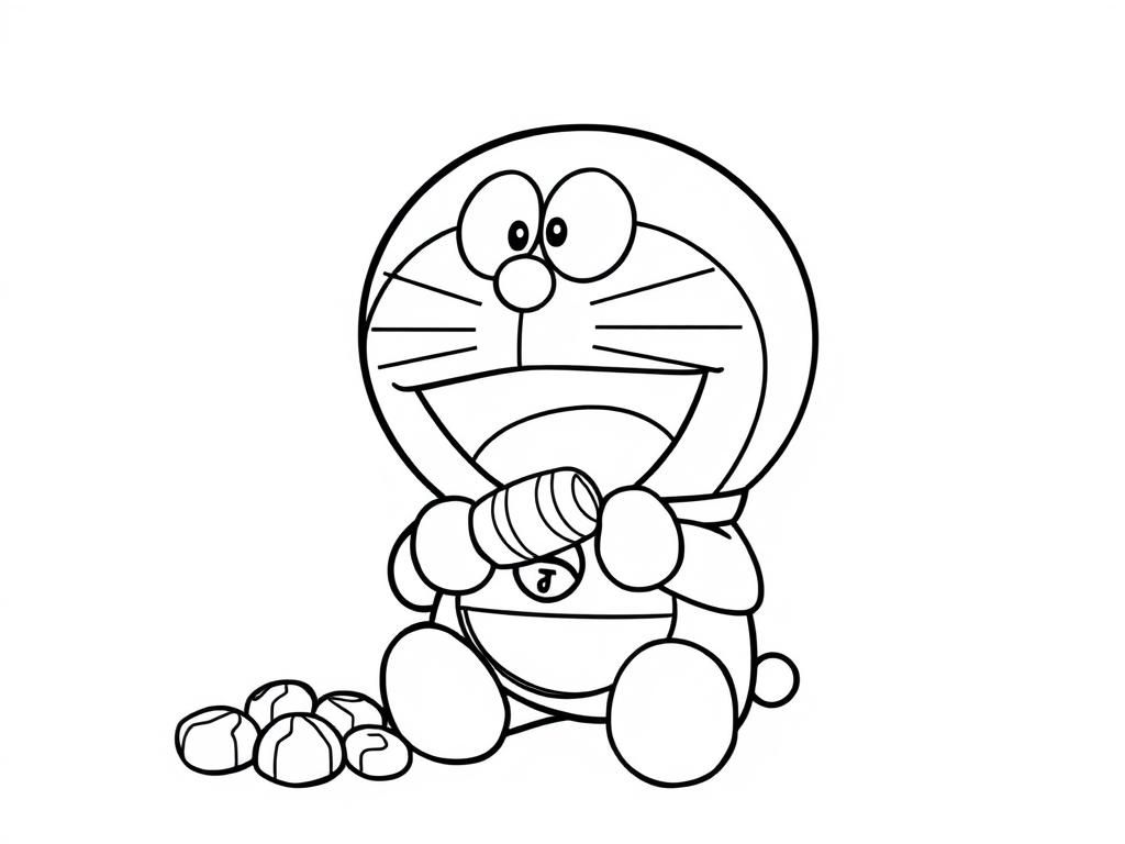 Doraemon eating candies