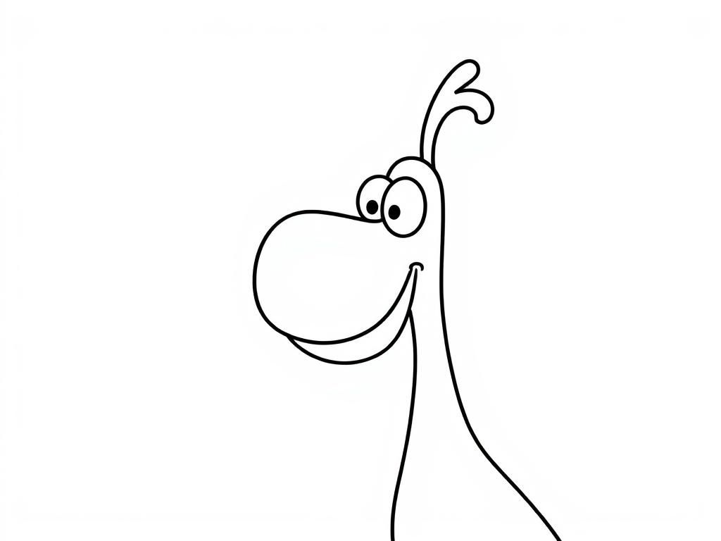 Cartoon Dinosaur Coloring Page for Kids
