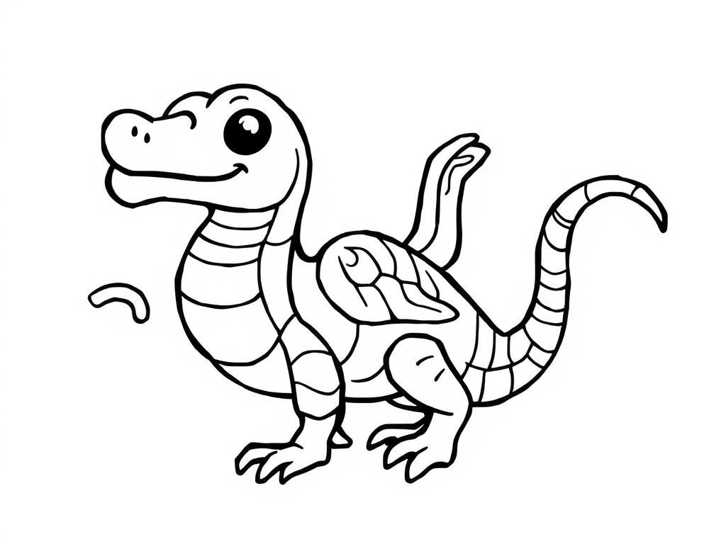 Smiling Dinosaur Coloring Page