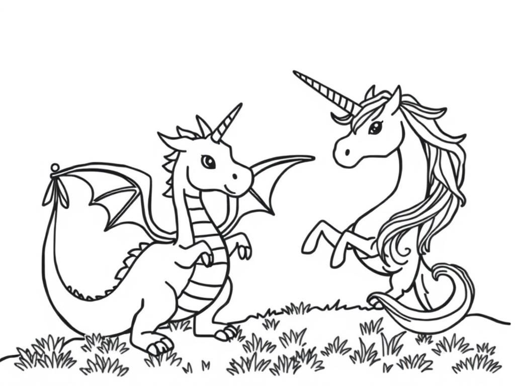 Preview of dragon and unicorn