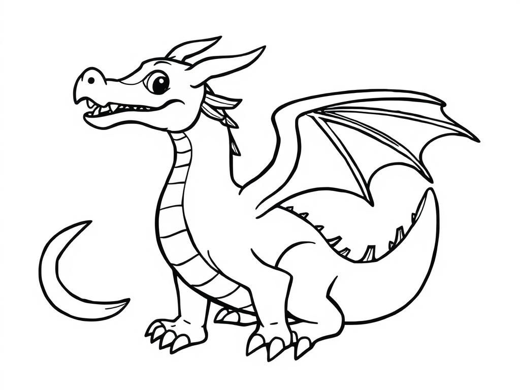 Friendly Dragon Coloring Page