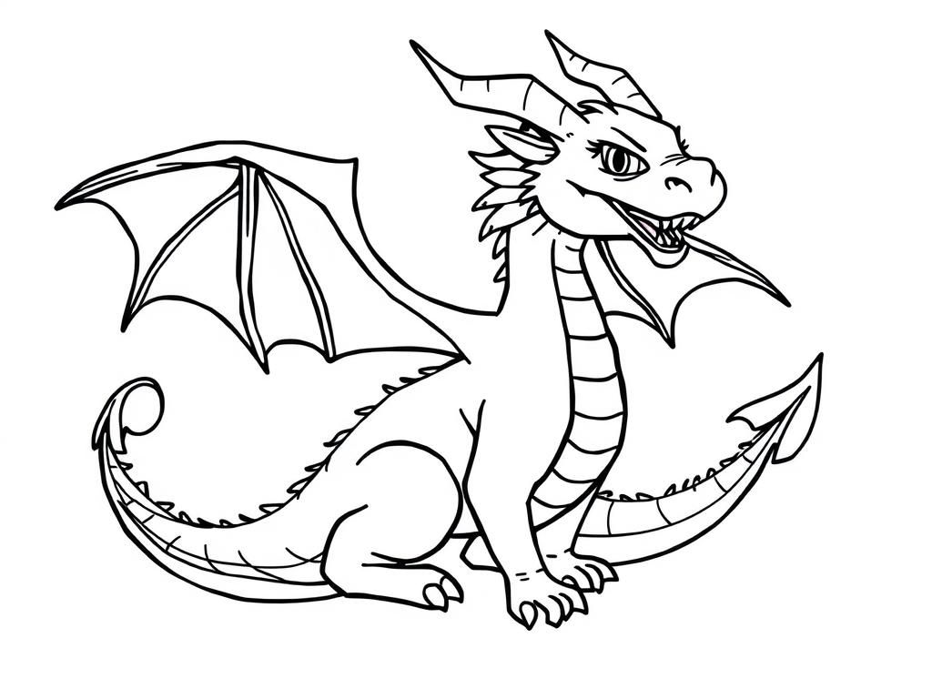 Dragon Coloring Page: Fantasy Creatures