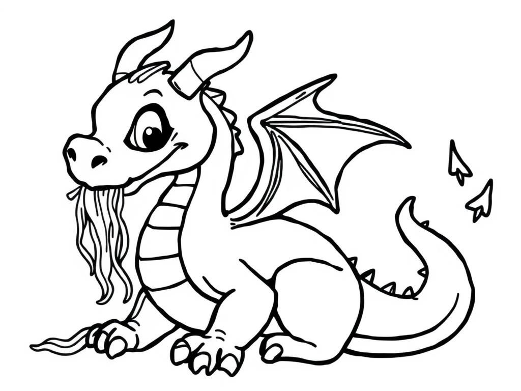 Cute Dragon Coloring Page