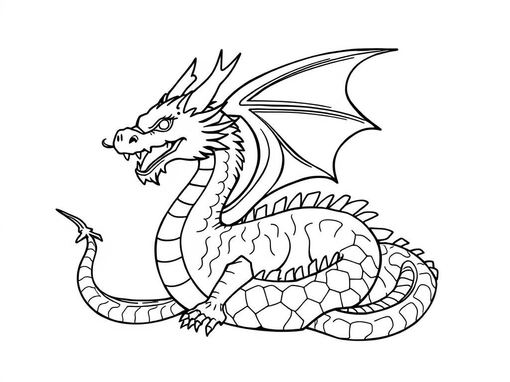 Dragon Coloring Page: Unleash Your Creativity with this Mythical Creature