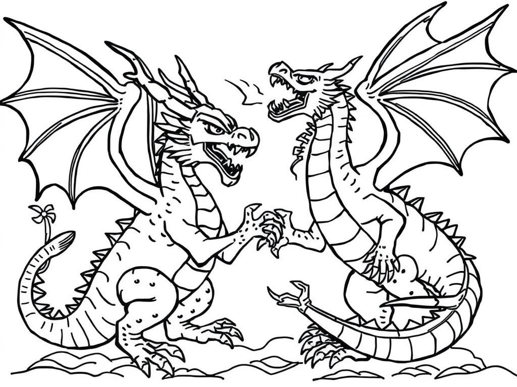 Dragons Coloring Page