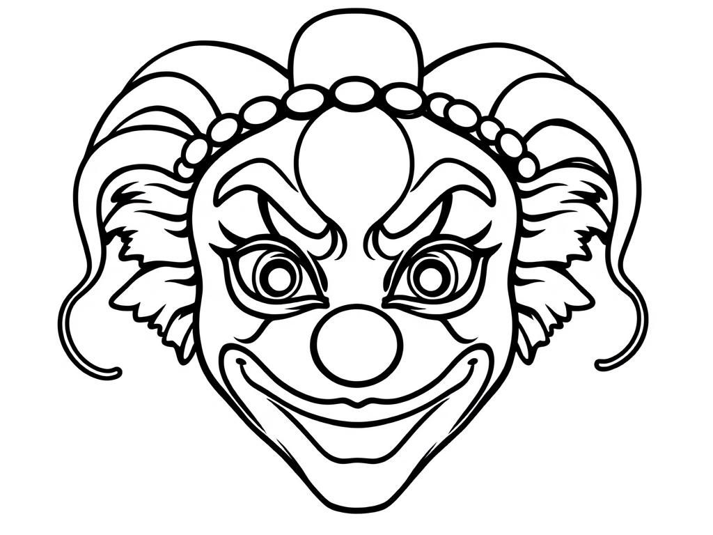 Preview of draw a  carnival clown mask coloring