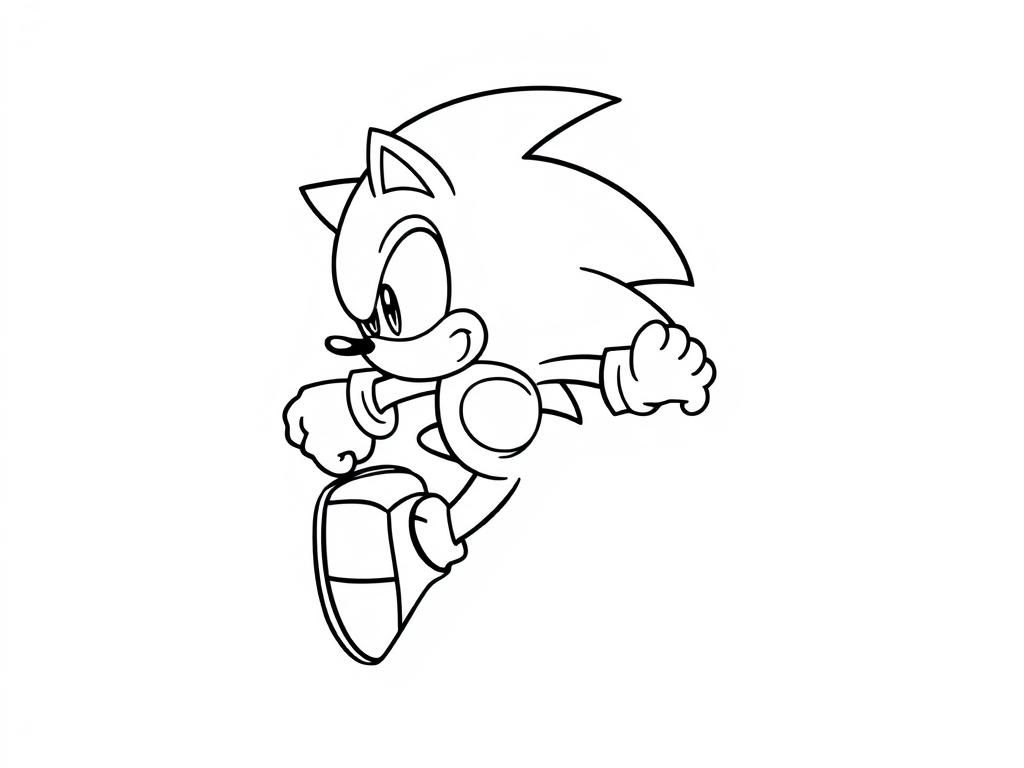 Preview of draw a high resolution Sonic running as fast as he can