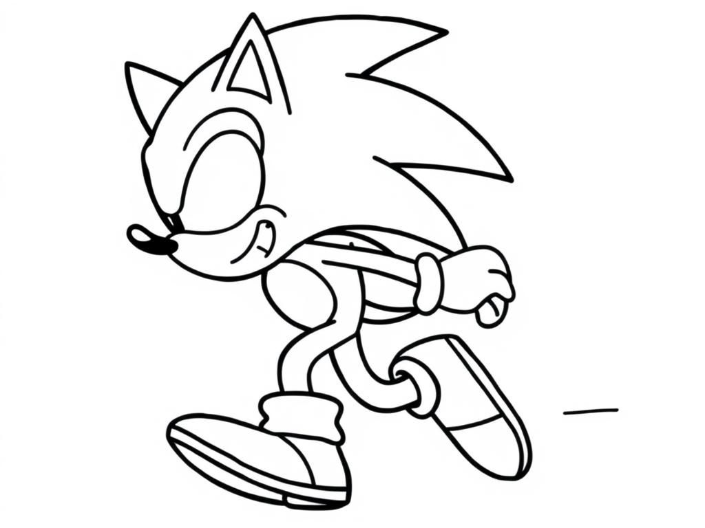 Preview of draw a high resolution Sonic running