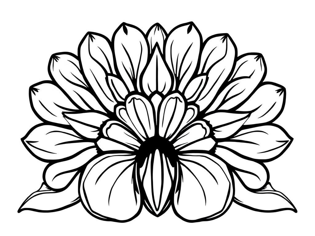 Preview of Draw a Hungarian cockade coloring page, with black contour lines on a white background. Keep it simple, coloring page for kids