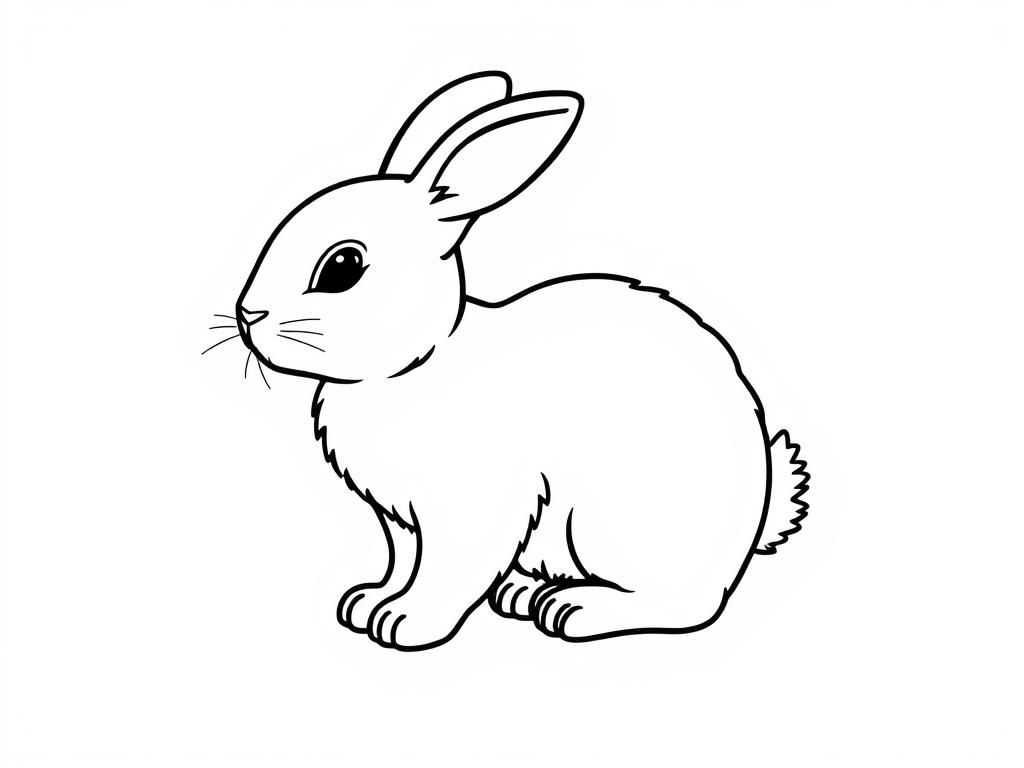 Coloring Page of a Cute Rabbit